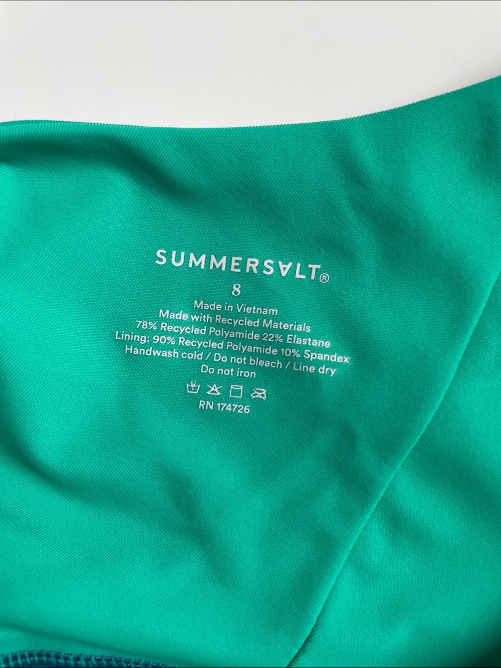 summersalt One-Shoulder Colorblock Swimsuit in White, Teal & Deep Blue - Picture 6 of 6
